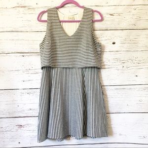 Anthropologie Paper Crane Striped Dress w/Pockets